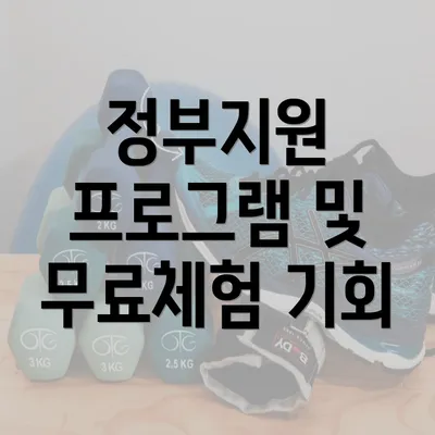 정부지원 프로그램 및 무료체험 기회