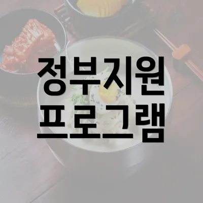 정부지원 프로그램