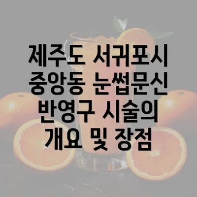 제주도 서귀포시 중앙동 눈썹문신 반영구에 대한 모든 것: 남자