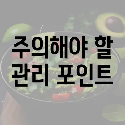 주의해야 할 관리 포인트