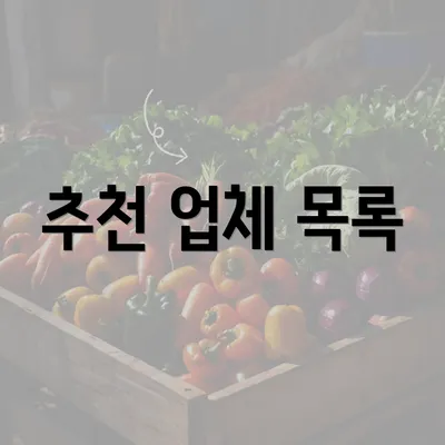 추천 업체 목록