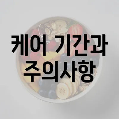 케어 기간과 주의사항