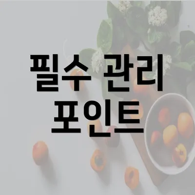 필수 관리 포인트