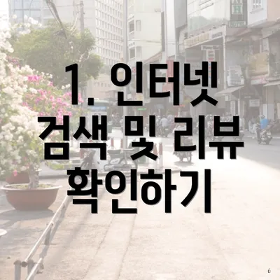 1. 인터넷 검색 및 리뷰 확인하기