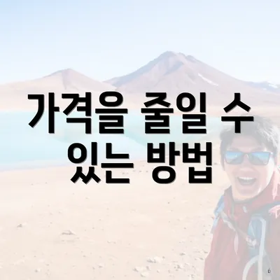 가격을 줄일 수 있는 방법