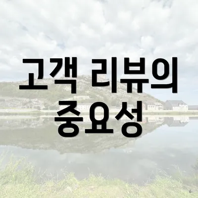 고객 리뷰의 중요성