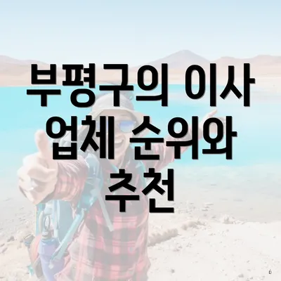 부평구의 이사 업체 순위와 추천
