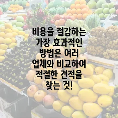 비용을 절감하는 가장 효과적인 방법은 여러 업체와 비교하여 적절한 견적을 찾는 것!