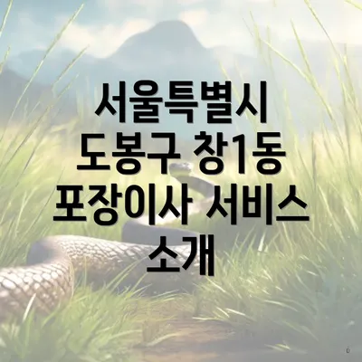서울특별시 도봉구 창1동 포장이사 이사를 위한 모든 정보와 가격 비교 가이드