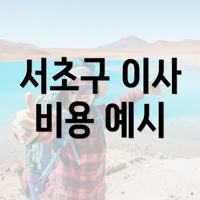 서초구 이사 비용 예시
