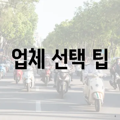 업체 선택 팁