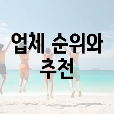 업체 순위와 추천