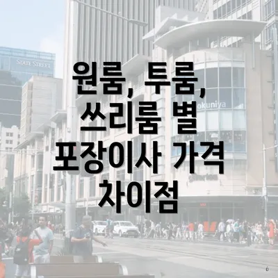 원룸, 투룸, 쓰리룸 별 포장이사 가격 차이점