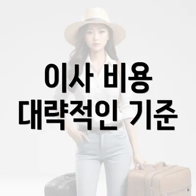 이사 비용 대략적인 기준