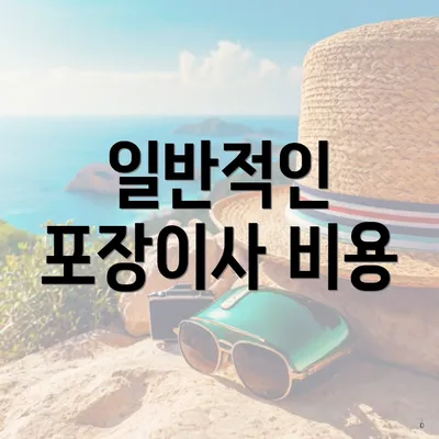 일반적인 포장이사 비용