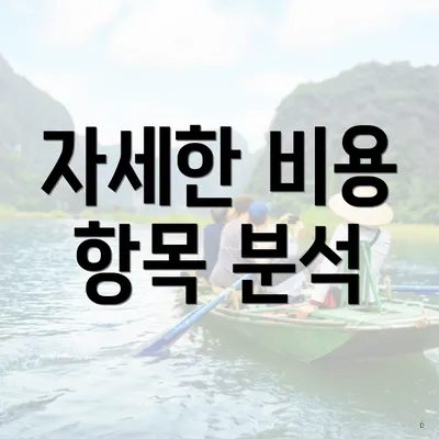 자세한 비용 항목 분석