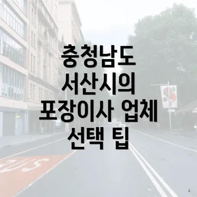 충청남도 서산시의 포장이사 업체 선택 팁