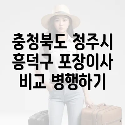 충청북도 청주시 흥덕구 포장이사 비교 병행하기