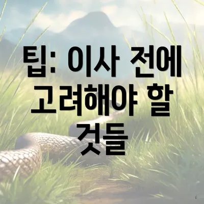 팁: 이사 전에 고려해야 할 것들