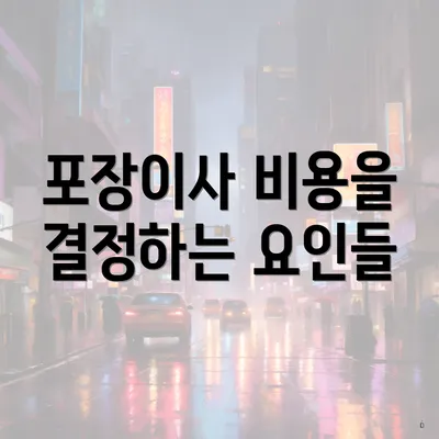 포장이사 비용을 결정하는 요인들