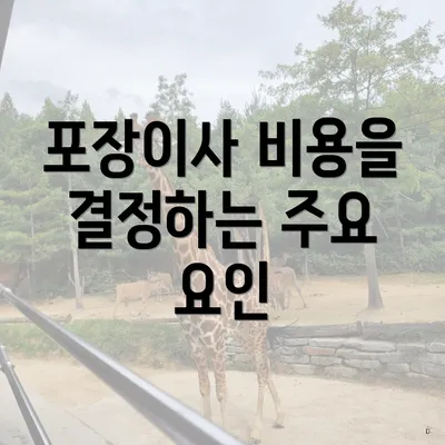 포장이사 비용을 결정하는 주요 요인