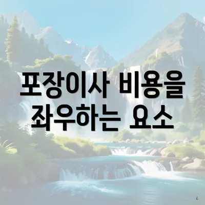 포장이사 비용을 좌우하는 요소