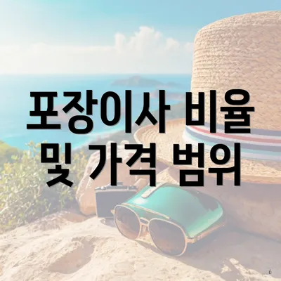포장이사 비율 및 가격 범위