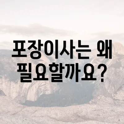 포장이사는 왜 필요할까요?