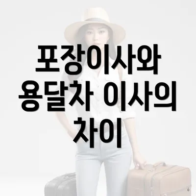 포장이사와 용달차 이사의 차이