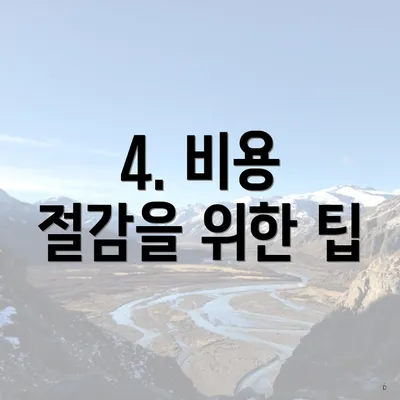 4. 비용 절감을 위한 팁