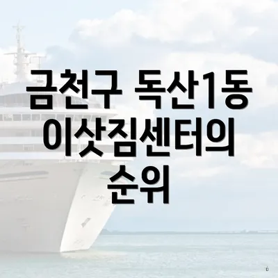 금천구 독산1동 이삿짐센터의 순위