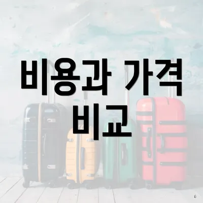비용과 가격 비교