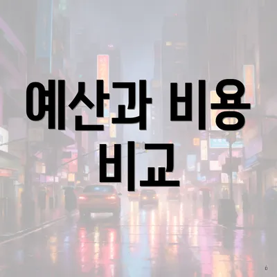 예산과 비용 비교