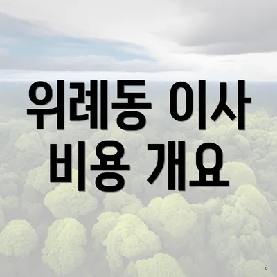 위례동 이사 비용 개요