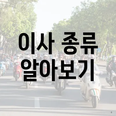 이사 종류 알아보기