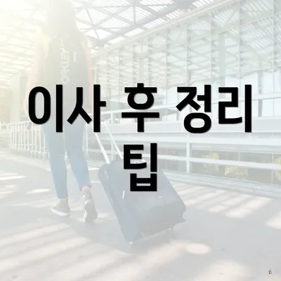 이사 후 정리 팁
