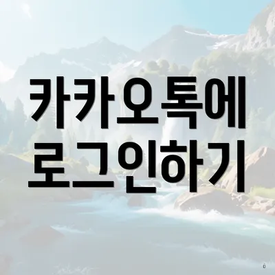 카카오톡에 로그인하기