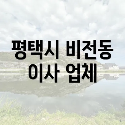 평택시 비전동 이사 업체