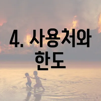 4. 사용처와 한도