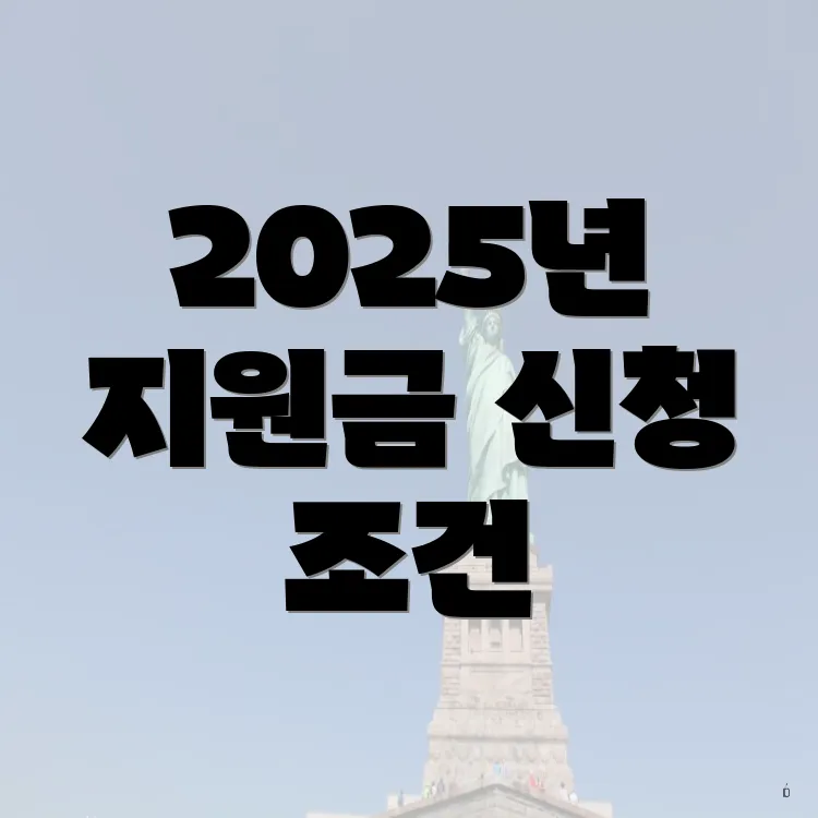 2025년 지원금 신청 조건