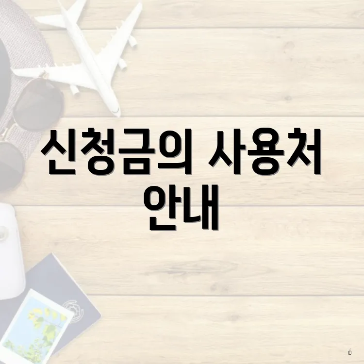 신청금의 사용처 안내