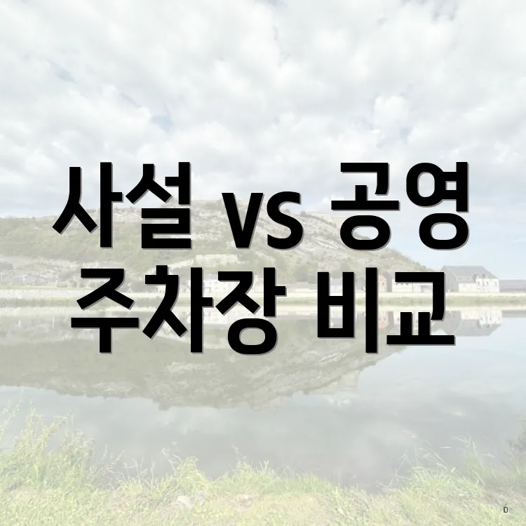 사설 vs 공영 주차장 비교