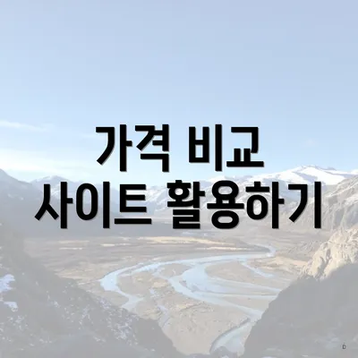 가격 비교 사이트 활용하기