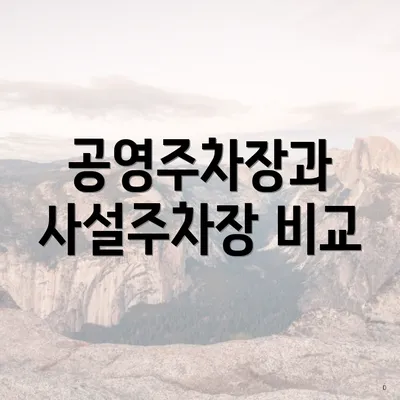 공영주차장과 사설주차장 비교