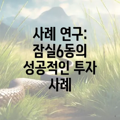 사례 연구: 잠실6동의 성공적인 투자 사례