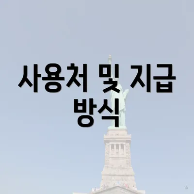 사용처 및 지급 방식