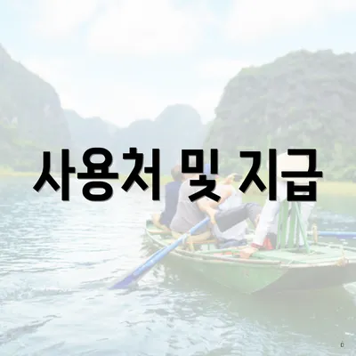 사용처 및 지급