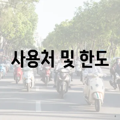 사용처 및 한도