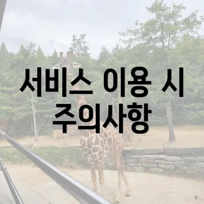 서비스 이용 시 주의사항