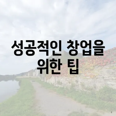 성공적인 창업을 위한 팁